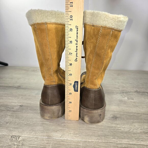 VTG MukLuks Snow Boots Womens Sz 8M Faux Suede Block Heel Lug Sole Winter Zip - Picture 5 of 9